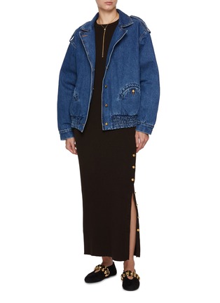 Figure View - Click To Enlarge - BLAZÉ MILANO - Love Bug Wool Maxi Dress