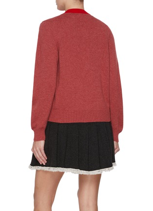 Back View - Click To Enlarge - BARRIE - Mini Thistle Cashmere Knit Cardigan