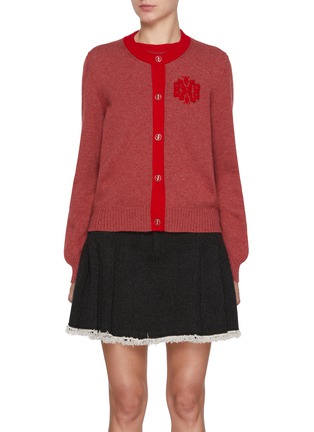 Main View - Click To Enlarge - BARRIE - Mini Thistle Cashmere Knit Cardigan