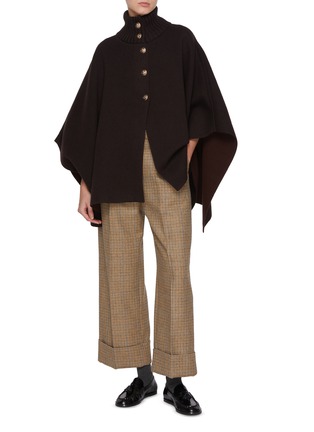 Figure View - Click To Enlarge - BARRIE - High Neck Button Up Cape