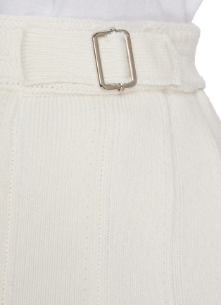  - BARRIE - Frayed Hem Side Buckle Pleated Cashmere Cotton Skirt
