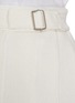  - BARRIE - Frayed Hem Side Buckle Pleated Cashmere Cotton Skirt
