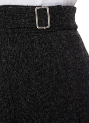  - BARRIE - Frayed Hem Side Buckle Pleated Cashmere Cotton Skirt