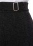 - BARRIE - Frayed Hem Side Buckle Pleated Cashmere Cotton Skirt