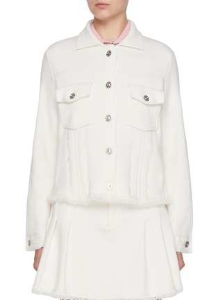 Main View - Click To Enlarge - BARRIE - Pleated Light Wash Denim Jacket