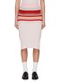 Main View - Click To Enlarge - BARRIE - Striped Ribbed Cashmere Knit Midi Skirt