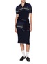 Figure View - Click To Enlarge - BARRIE - Striped Ribbed Cashmere Knit Midi Skirt