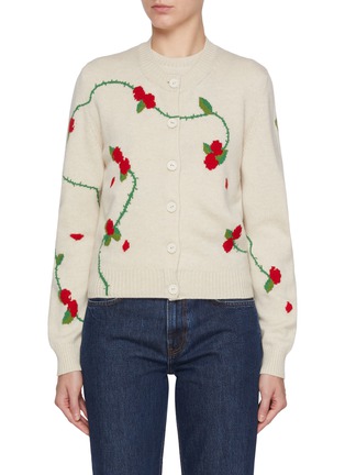 Main View - Click To Enlarge - BARRIE - English Garden Cashmere Knit Cardigan