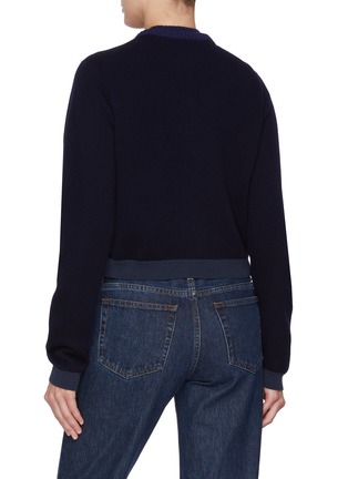 Back View - Click To Enlarge - BARRIE - Strass Embellished Cashmere Knit Cardigan