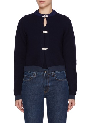 Main View - Click To Enlarge - BARRIE - Strass Embellished Cashmere Knit Cardigan