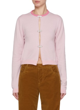 Main View - Click To Enlarge - BARRIE - Strass Embellished Cashmere Knit Cardigan