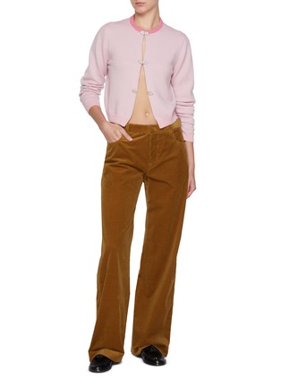 Figure View - Click To Enlarge - BARRIE - Strass Embellished Cashmere Knit Cardigan