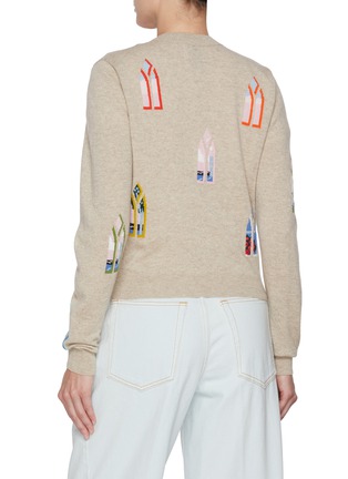 Back View - Click To Enlarge - BARRIE - Window Intarsia Cashmere Knit Cardigan