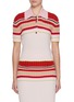 Main View - Click To Enlarge - BARRIE - Striped Ribbed Knit Polo Shirt