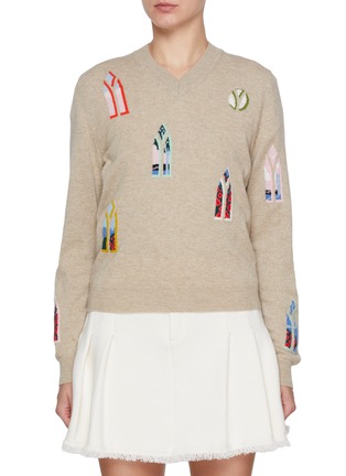 Main View - Click To Enlarge - BARRIE - Window Intarsia Knit Sweater