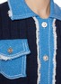 - BARRIE - Hybrid Frayed Edge Dark Wash Denim Knit Jacket