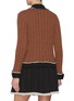 Back View - Click To Enlarge - BARRIE - Hybrid Frayed Edge Dark Wash Denim Knit Jacket