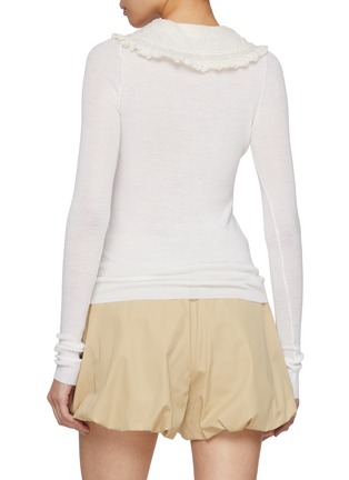 Back View - Click To Enlarge - CHLOÉ - Lace Collar Wool Knit Top