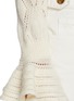  - CHLOÉ - Ruffle Hem Cotton Wool Silk Pointelle Knit Cardigan