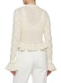 Back View - Click To Enlarge - CHLOÉ - Ruffle Hem Cotton Wool Silk Pointelle Knit Cardigan