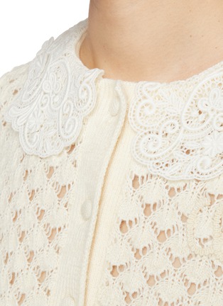  - CHLOÉ - Ruffled Open Knit Polo Top