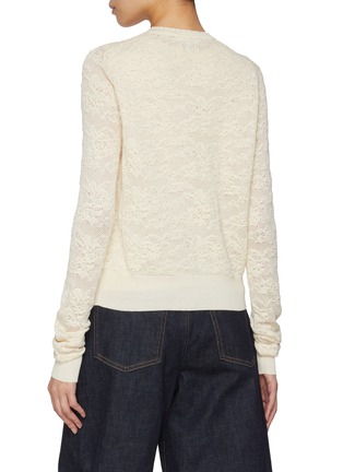 Back View - Click To Enlarge - CHLOÉ - Lace Knit Top & Cardigan Cotton Silk Set
