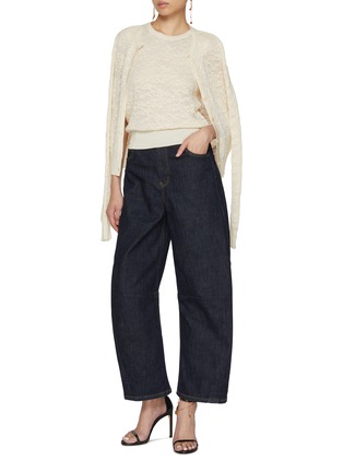Figure View - Click To Enlarge - CHLOÉ - Lace Knit Top & Cardigan Cotton Silk Set