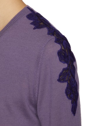  - CHLOÉ - Lace Patch Sleeve Wool Knit Cardigan