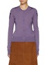 Main View - Click To Enlarge - CHLOÉ - Lace Patch Sleeve Wool Knit Cardigan