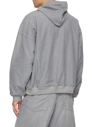 Back View - Click To Enlarge - BALENCIAGA - Trompe L'œil Denim Zip Up Hoodie