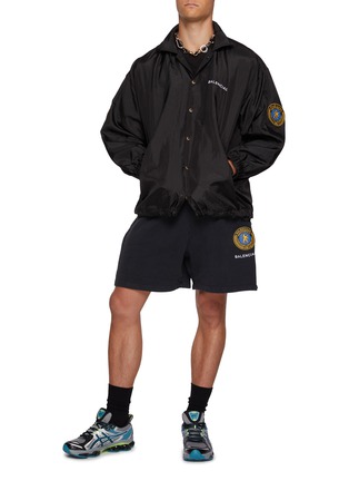 Figure View - Click To Enlarge - BALENCIAGA - Uniform Badge Elasticated Shorts