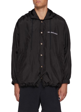 Main View - Click To Enlarge - BALENCIAGA - Oversized Uniform Badge Logo Windbreaker Jacket