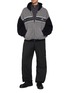 Figure View - Click To Enlarge - BALENCIAGA - Knit Insert Two Tone Hoodie