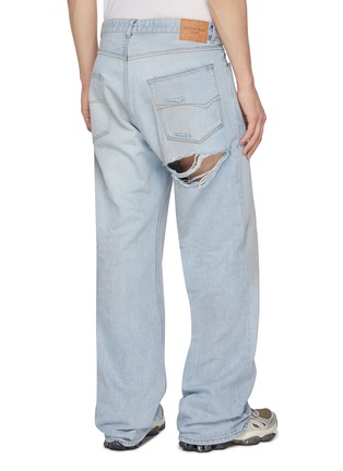 Back View - Click To Enlarge - BALENCIAGA - Light Wash Distressed Back Denim Jeans