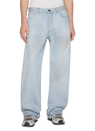 Main View - Click To Enlarge - BALENCIAGA - Light Wash Distressed Back Denim Jeans