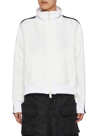 Main View - Click To Enlarge - SACAI - Contrast Stripe Matelassé Twill Blouson Jacket