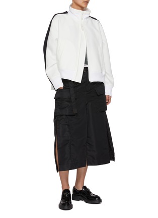 Figure View - Click To Enlarge - SACAI - Contrast Stripe Matelassé Twill Blouson Jacket