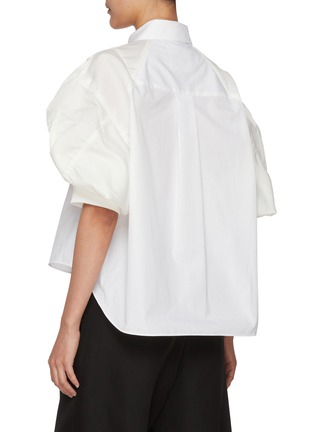 Back View - Click To Enlarge - SACAI - Puff Sleeve Cropped Shirt
