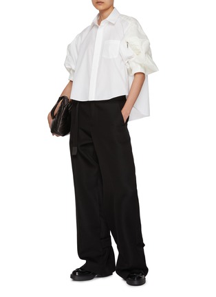 Figure View - Click To Enlarge - SACAI - Puff Sleeve Cropped Shirt