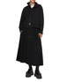Figure View - Click To Enlarge - SACAI - Matelassé Twill Pleated Drawstring Skirt