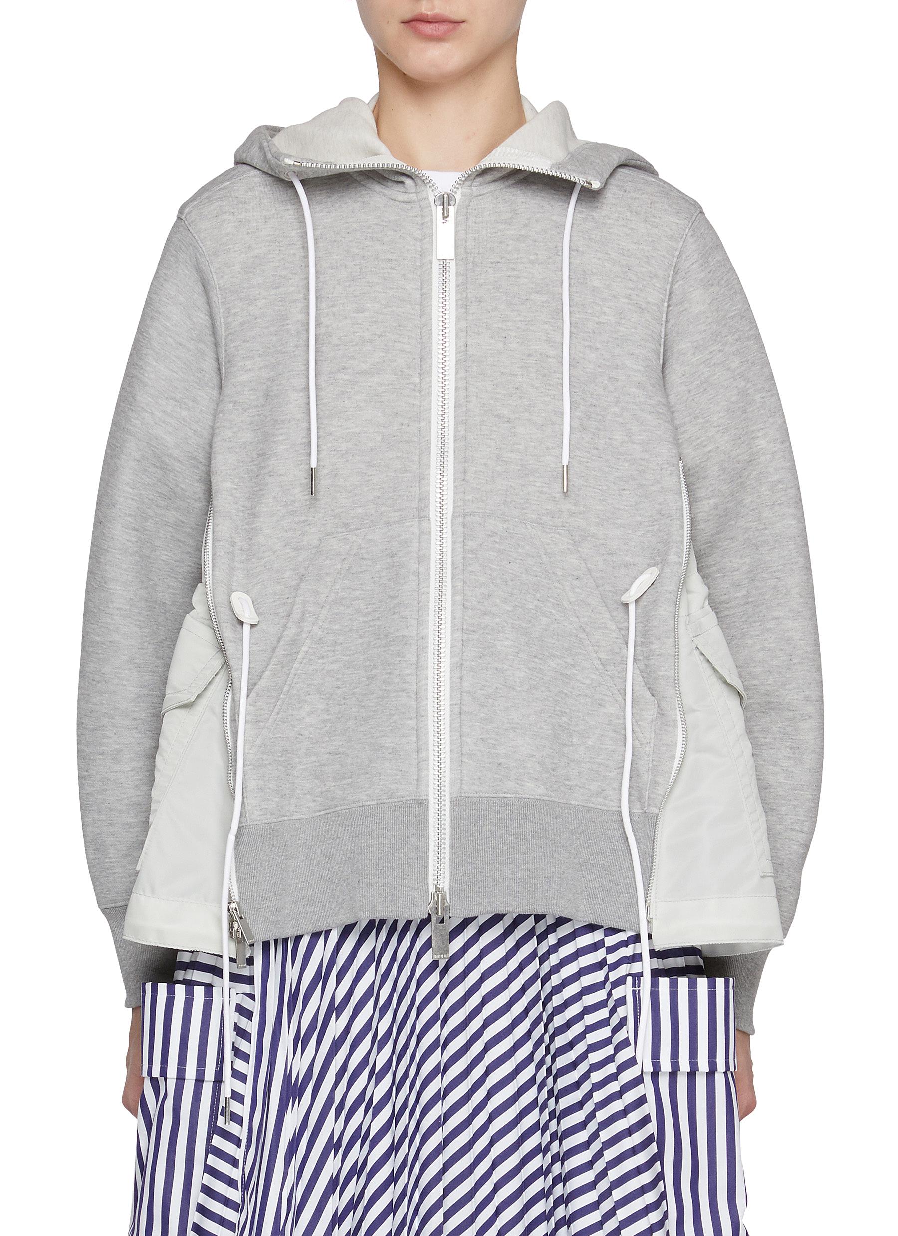 SACAI | Sponge Sweat Nylon Twill Hybrid Hoodie | Women