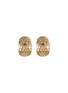 LANE CRAWFORD VINTAGE ACCESSORIES Textured Gold Toned Hoop Clip On Earrings