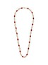 LANE CRAWFORD VINTAGE ACCESSORIES Gold Toned Faux Pearl Red Diamante Necklace