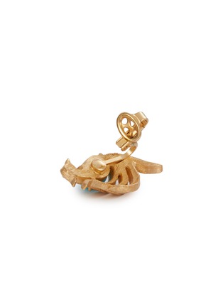 Detail View - Click To Enlarge - LANE CRAWFORD VINTAGE ACCESSORIES - Bird Gold Toned Faux Turquoise Clip On Earrings