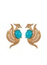 Main View - Click To Enlarge - LANE CRAWFORD VINTAGE ACCESSORIES - Bird Gold Toned Faux Turquoise Clip On Earrings