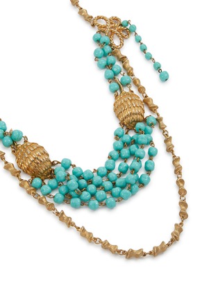 Detail View - Click To Enlarge - LANE CRAWFORD VINTAGE ACCESSORIES - Marboux Gold Toned Faux Turquoise Beaded Necklace