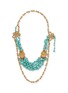 Main View - Click To Enlarge - LANE CRAWFORD VINTAGE ACCESSORIES - Marboux Gold Toned Faux Turquoise Beaded Necklace