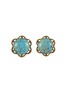 LANE CRAWFORD VINTAGE ACCESSORIES Gold Toned Faux Turquoise Clip On Earrings