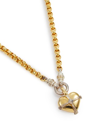Detail View - Click To Enlarge - LANE CRAWFORD VINTAGE ACCESSORIES - Heart Gold Silver Toned Necklace