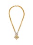 Main View - Click To Enlarge - LANE CRAWFORD VINTAGE ACCESSORIES - Heart Gold Silver Toned Necklace